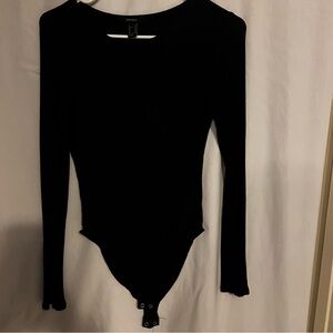 Forever 21 Black Long Sleeve Bodysuit